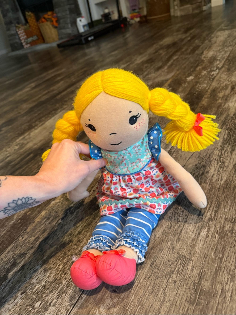Matilda Jane Doll Yellow-Haired Cloth Doll with Floral Dress - Kids Toy